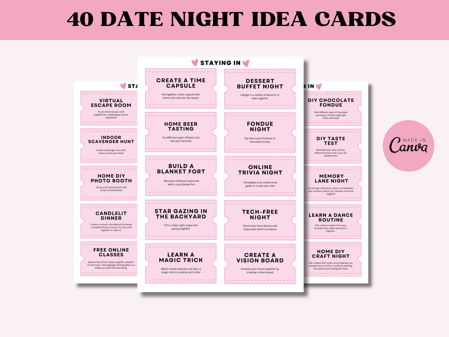 40 Staying in Date Night Cards - Digital