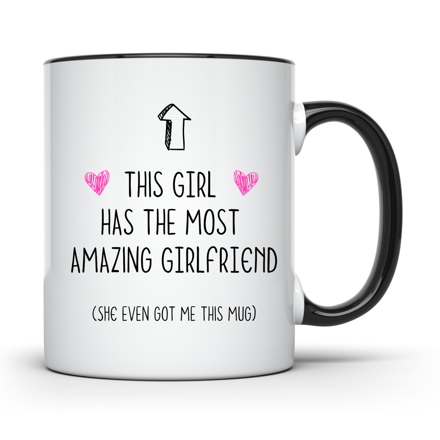 Most Amazing Girlfriend Mug - Female - Coloured Handle